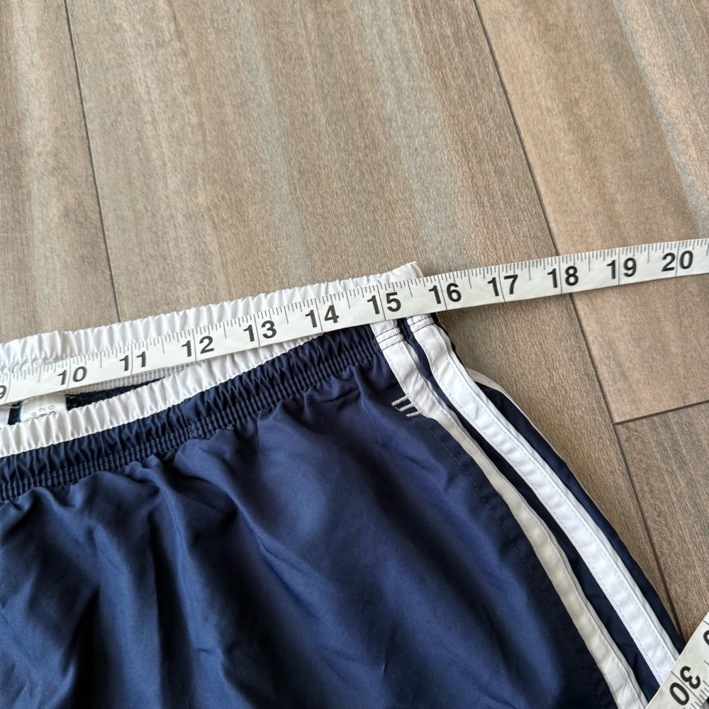 Vtg Y2K Adidas windbreaker wide leg nylon track pant navy white size large - Picture 4 of 7